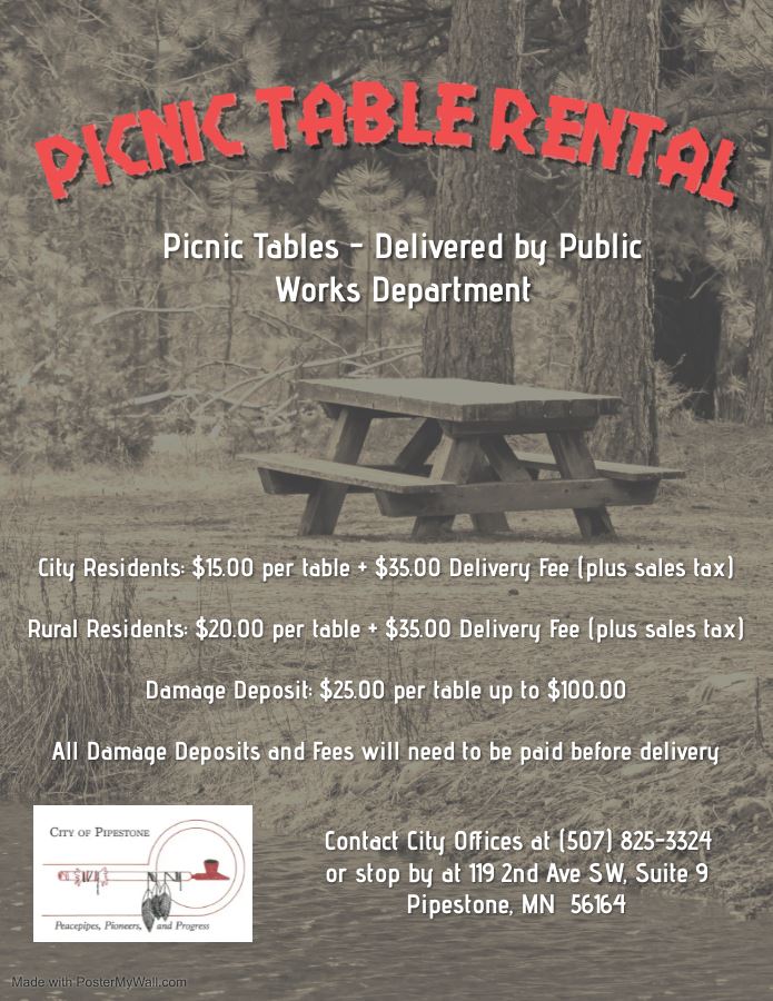 Picnic Table Rental Pricing 2024