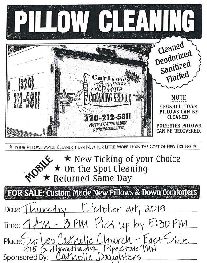 2019 Pillow Cleaning