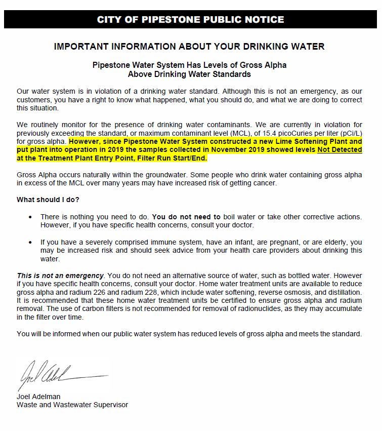 Public Notice Drinking Water-2020