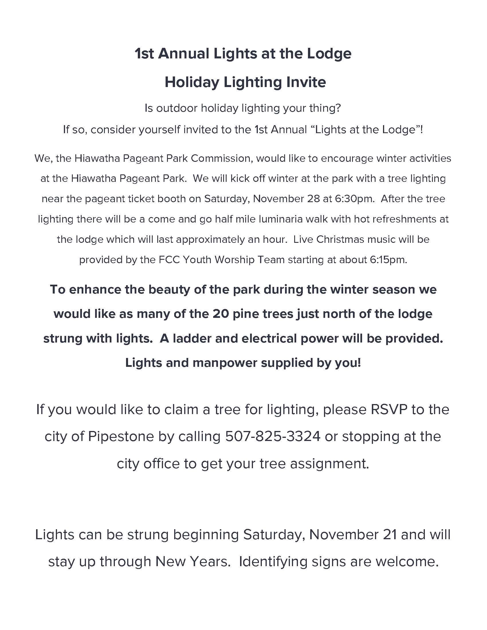 2020 Tree Lighting Invite